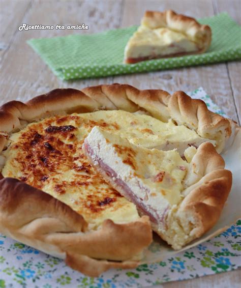 Quiche con ricotta e prosciutto cotto con pasta brisé