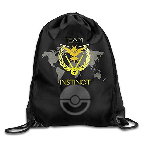 Gym Pokemon Go Team Instinct Logo Map Drawstring Backpack Bag Gtin