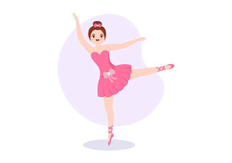 Ballet Template Hand Drawn Cartoon Flat Illustration Female Beautiful