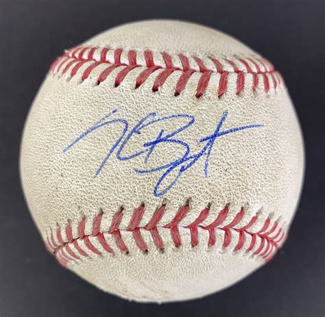 Lot Detail Kris Bryant Game Used Signed Oml Baseball Used