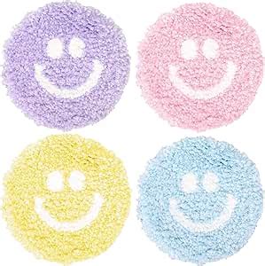 Amazon Whaline Pcs Smile Face Tufted Coasters Cute Preppy Drink