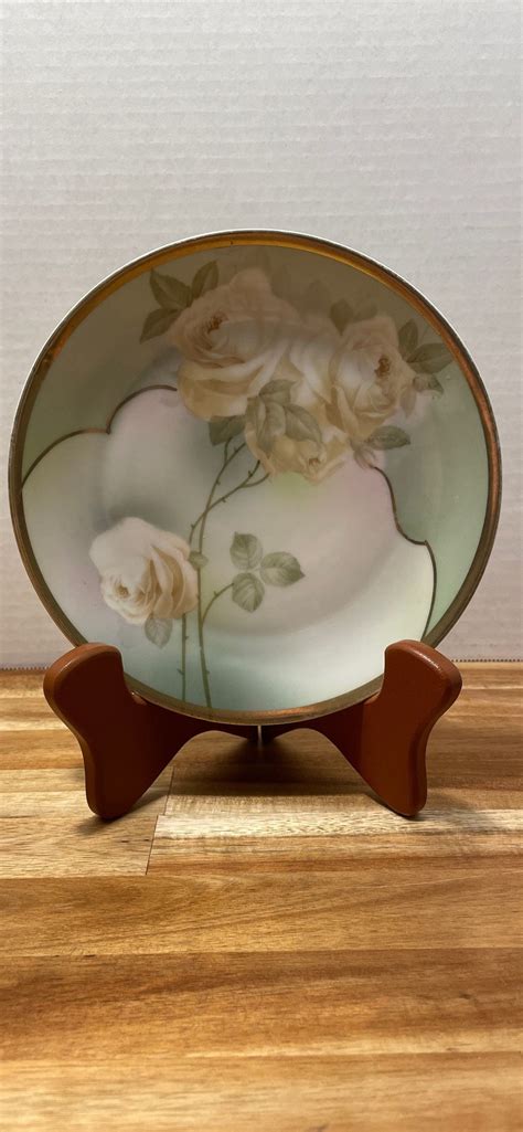 Royal Munich ZS C Bavaria Hand Painted White Rose Plate With Etsy