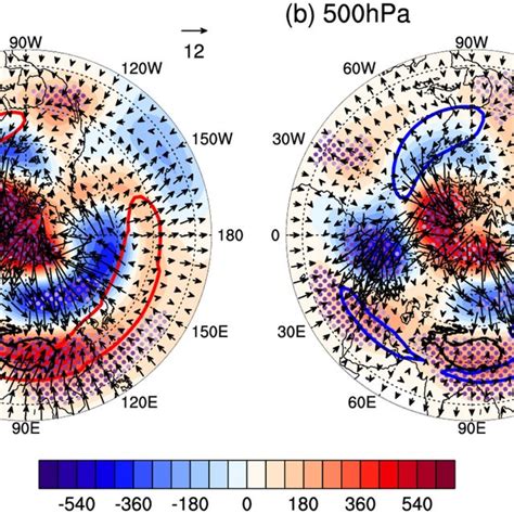 Composite Differences In 500 Hpa Wind Vectors M S And 2 M Air Download Scientific Diagram