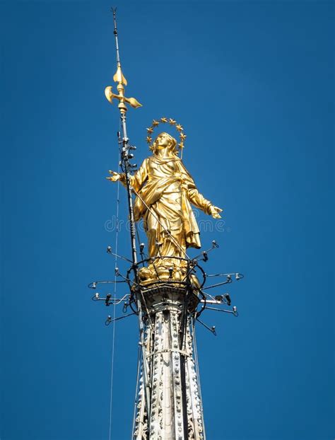 Madonnina Atop Milan Cathedral At The Height Of 1085 M In Milan Italy