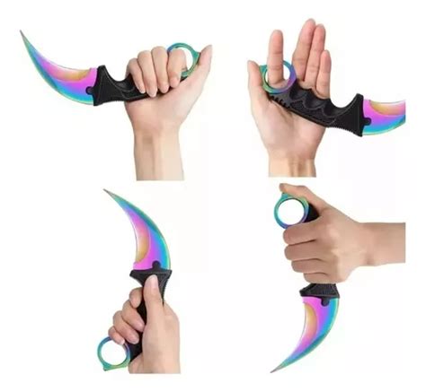 Karambit Ops Deep Tornasol Con Filo Y Funda Rigida Cuchillo Cuotas