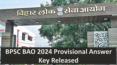 Bao Answer Key Bihar Public Service Commission Releases