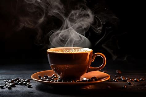 Premium AI Image A Steaming Cup Of Hot Coffee Generative Ai