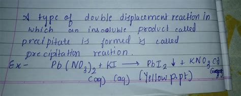 Give An Example Of Precipitation Reaction