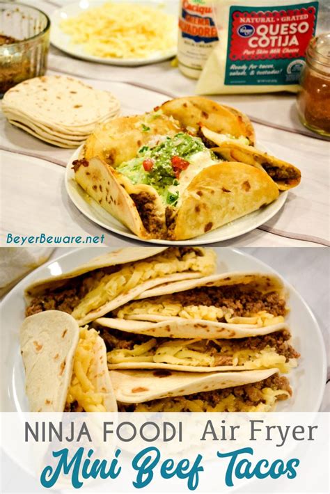 Ninja Foodi Air Fryer Mini Beef Tacos Are Made With Street Taco Flour Tortillas Ground Beef And