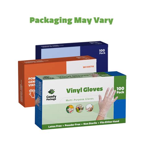 Comfy Package Clear Powder Free Vinyl Disposable Medium Plastic Gloves