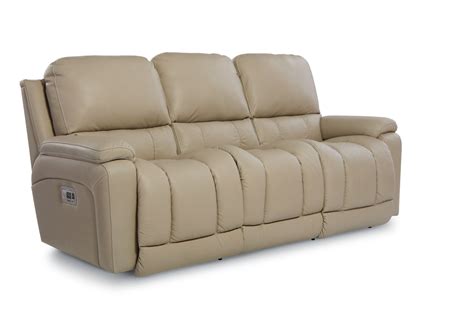 La Z Boy Greyson Power Leather Reclining Sofa W Power Headrest