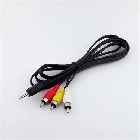 1pcs 15m5ft 35mm 4 Pole Stereo Aux Plug To 3 Rca Male Av Audio Video