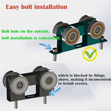 Rhking 4 Wheel Light Duty Trolley Assembly Roller Trolley Easy Bolt Installation 2pcs For Use