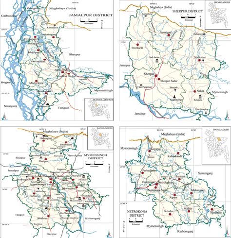 The four districts of Mymensingh division used in this study... | Download Scientific Diagram