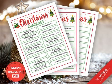 CHRISTMAS CHARADES Game Christmas Game Holiday Christmas - Etsy