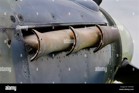 Closeup Of The Exhaust On The 1941 Hawker Sea Hurricane Stock Photo Alamy