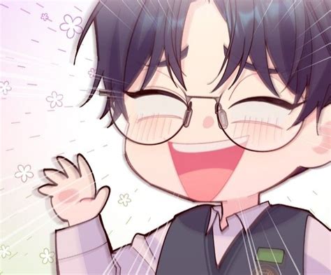 An Anime Character With Glasses And A Tie On Making A Funny Face While