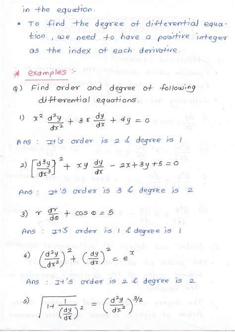 Solution Differential Equation Handwritten Notes Studypool