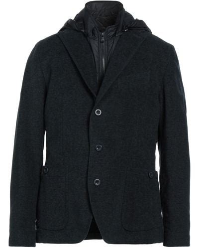 Black Dkny Coats For Men Lyst