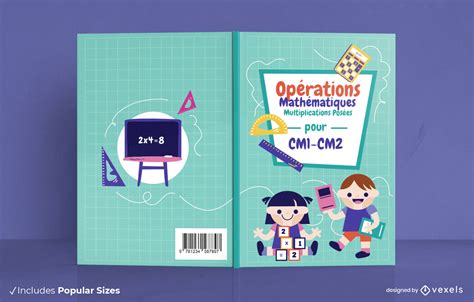 Math Workbook Book Cover Design KDP Vector Download, 51% OFF