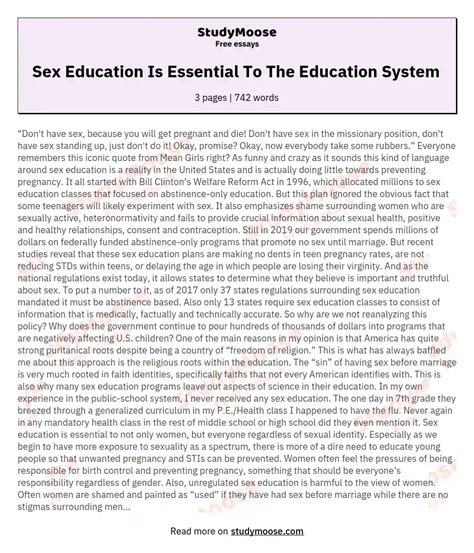 Thesis About Sex Education