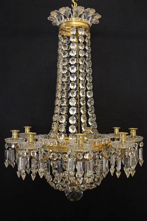 Proantic Baccarat Lustre Montgolfière En Cristal Fin Du XIXème S