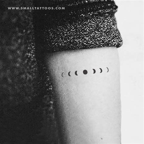 Minimalist Moon Phases Temporary Tattoo Set Of 3 Geometric Tattoo Tattoo Set Moon Phases