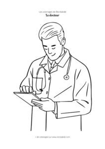 Coloriage docteur médecin à imprimer en PDF Dessin docteur à