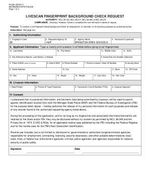 Fillable Online Form Ri Livescan Fingerprint Background Check