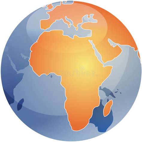 Map of Africa on globe stock vector. Illustration of vector - 6036174