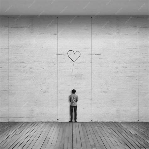 Premium Ai Image Arafed Man Standing In Front Of A Wall With A Heart