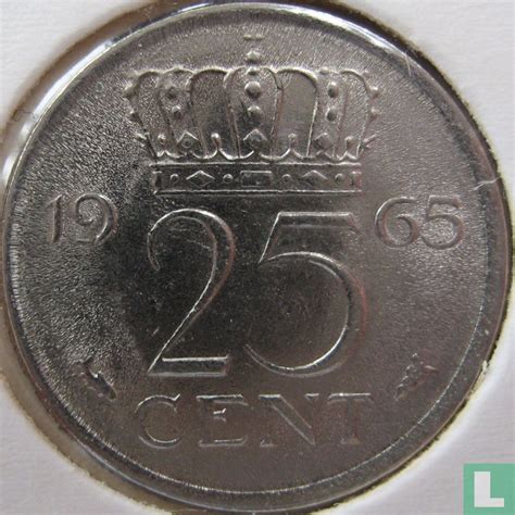 Netherlands 25 Cent 1965 Km 183 1965 Netherlands Lastdodo