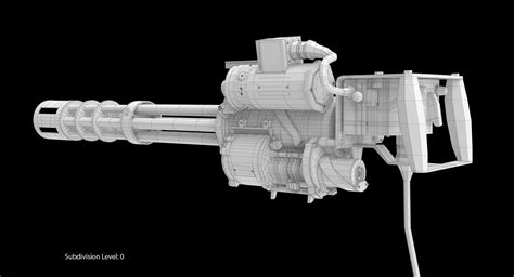 3d Model M134 Minigun Clean Vr Ar Low Poly Cgtrader