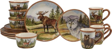 Paseo Road By Hiend Accents Rustic Bear 24 Piece Ceramic Dinnerware