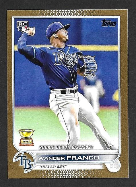 2022 Topps Update Gold Parallel Us42 Wander Franco Rays Rookie Debut