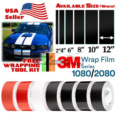 3M 1080 2080 Racing Stripes Vinyl Wrap Rally Stripe Decal Sticker Hood