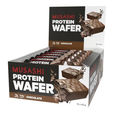 Musashi Protein Wafer Bar Chocolate 40g X 12 Buy Online In Australia Chemist Direct