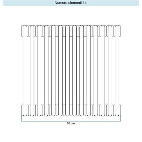 Irsap 2000 TESI 3 Radiatore 14 Elementi H 200 L 63 P 10 1 Cm Colore