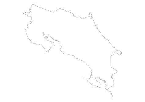 Outline Map Of Costa Rica