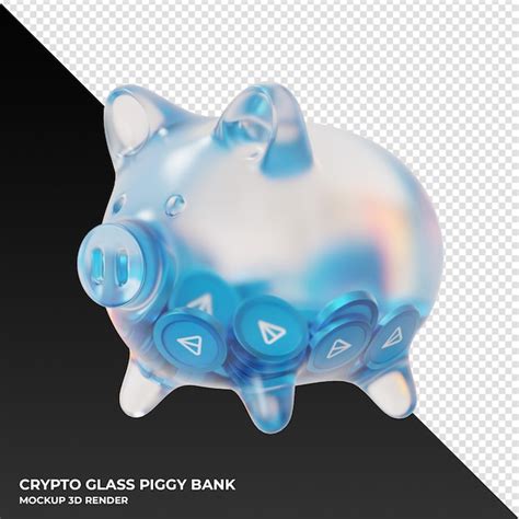 Premium Psd Toncoin Ton Glass Piggy Bank With Crypto Coins D