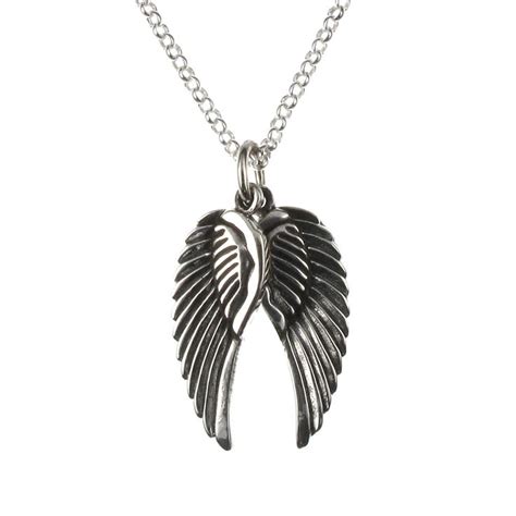 Sterling Silver Double Angel Wing Pendant With Chain Beautifully Made