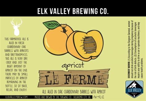 Apricot Le Ferme Elk Valley Brewing Company Untappd