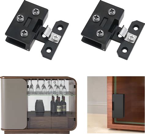 2 Pcs Glass Doors Hinge Cupboard Showcase Wine Cabinet Clamp Gate Hinges Cabinet Glass Hinge