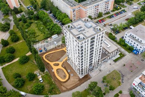 Luftbild Leipzig Hochhaus Geb Ude Im Wohngebiet Lipsia Turm Im