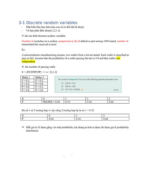 Chương 3 DRV PD PMF CDF Mean Variance Stardard Deviation 3 1 Discrete