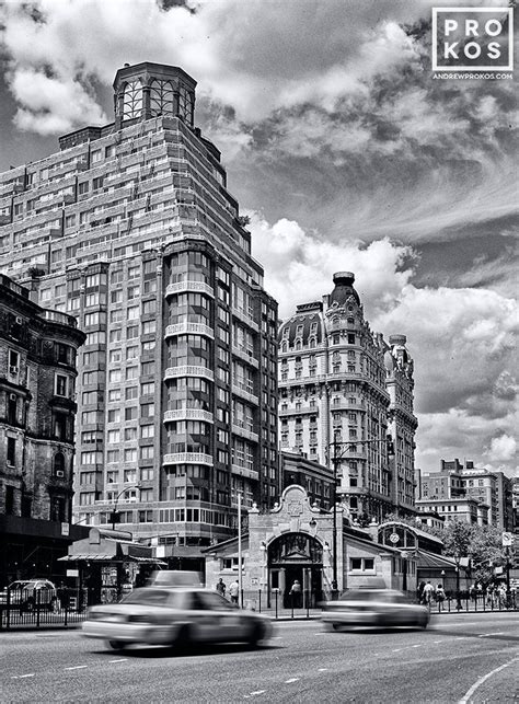 View Of Broadway And 72nd Street Station Black And White Photo By