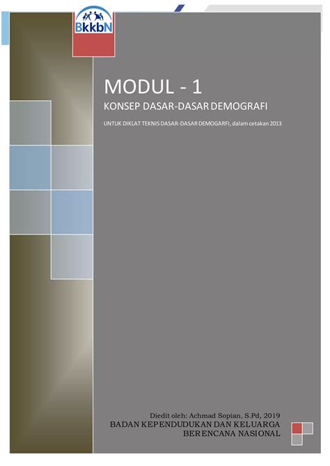 Modul 1 Konsep Dasar Dasar Demografi PDF