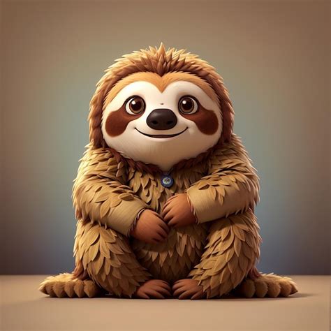 Premium Photo Cute Sloth Hug Pillow Cartoon Vector Icon Illustration