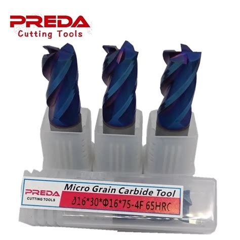 Preda Cutting Tool Hrc Carbide Cutter Flutes End Mill With Nano