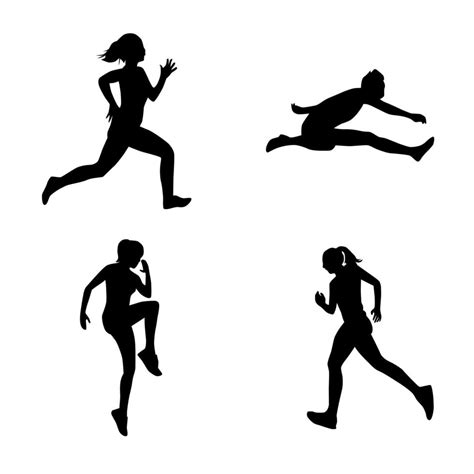 A Collection Of Running Athlete Silhouettes 2187895 Vector Art At Vecteezy